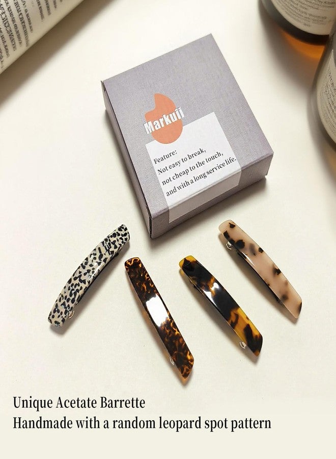 Markuii French Hair Barrettes for Women Small Acetate Half Up Hair Barrette Clips for Thin, Short or Fine Hair, 4 Pack - Image 5